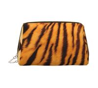 Tiger Striped Pattern Toiletry Pouch, Travel-Friendly Makeup Organizer for Makeup Brushes, Lipsticks