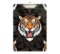 Tiger Stripes Black Clipboard Cute Clip Board A4 Standard Size Clip Board with Low Profile Metal Clip for Nurses Teachers Coaches