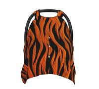 Tiger Stripes Orange Baby Car Seat Canopy Cover, Multi Use Breathable Nursing Breastfeeding Covers for Mom Soft Stroller Sun Shade Newborn Shower Gift