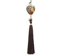 Tiger Stripes Orange Car Pendant Sun Catcher Crystal Ornament for Rearview Mirror, Elegant Car Hanging Ornament with Tassel for Home & Office Decor
