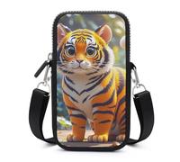 Tiger Stripes Orange Cell Phone Bag with Detachable Strap, Aesthetic Mini Sling Bag Small Crossbody Bag for Phone