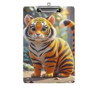 Tiger Stripes Orange Clipboard with Hanging Hole, 8.5" X 12.5" Standard A4 Acrylic Clipboard Ultra Lightweight & Shatterproof Paper Holder for Office, Home
