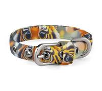 Tiger Stripes Orange Dog Collar, Soft Comfortable Pet Collar for Small & Medium Dogs, Adjustable Durable Cat Collars for Puppies