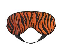 Tiger Stripes Orange Double-Sided Silk Sleep Mask, Adjustable Light Blocking Eye Mask for Travel, Men & Women, Soft Comfortable Blindfold 20x10cm