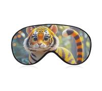 Tiger Stripes Orange Eye Mask for Women & Men, Breathable & Adjustable Eye Cover, Ultra Soft Sleep Mask, Lightweight Travel Blindfold for Airplane, Nap, Night Sleeping