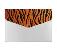 Tiger Stripes Orange Folders, Expanding File Folder with 6 Pocket Compartments, Portable Paper Document Organizer for Bills Receipts Certificates