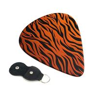 Tiger Stripes Orange Guitar Picks 6-Pack - Pick Set (0.46mm / 0.71mm / 0.96mm) Suitable For Guitar And Ukulele Playing