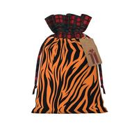 Tiger Stripes Orange Pattern Drawstring Bags Gift Mailing Bags Wedding Christmas Storage Bag Fabric Gift Wrap Storage