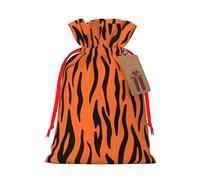 Tiger Stripes Orange Pattern Gift Bag with Handles and tag, Perfect for Christmas, Birthday, Wedding or Daily Gift - (S)