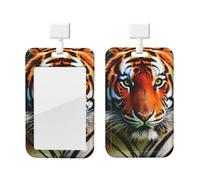 Tiger Stripes Orange Pattern Print Card ID Badge Holder with Breakaway Lanyard,for Doctor Teacher Nurse Staff Office