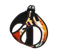 Tiger Stripes Orange Pattern Print Dog Harness and Leash Set,Breathable Adjustable Escape Proof Vest for Cats Dogs