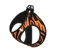 Tiger Stripes Orange Pattern Print Harness Leash Set For Cats And Dogs, Reflective Adjustable, Soft Breathable Mesh Vest With Escape-Proof Lead, For Small Pets And Kitten Puppies