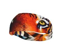 Tiger Stripes Orange Pattern Print Headbands for Men Women Sweat Bands Sports Running Yoga Gym Elastic Sweatband