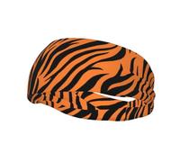 Tiger Stripes Orange Pattern Print Headbands for Men Women Sweat Bands Sports Running Yoga Gym Elastic Sweatband