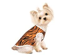 Tiger Stripes Orange Pattern Print Lightweight Dog Vest, Cat Sleeveless Shirt, Breathable Mesh Design for Summer Walking and Play