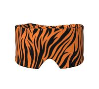 Tiger Stripes Orange Pattern Printed Slumber Eye Shield, Reversible Sleep Gear, Light Blocking Headwrap, for Travel Comfort