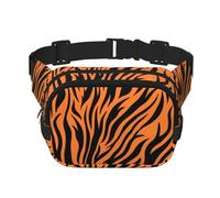Tiger Stripes Orange Pattern Zipper Fanny Pack, Crossbody Bags with Adjustable Strap for Jogging, Cycling