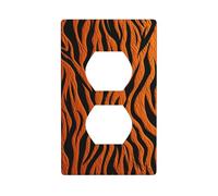 Tiger Stripes Orange Wall Plates Covers 1 Gang Duplex Light Switch Cover Plate Electrical Wall Plates Receptacle Covers Decorative Outlet Covers For Home Decor