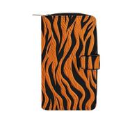 Tiger Stripes Orange Wallet Multifunctional Wallets for Men Compact Wallet Purse Passport Bag