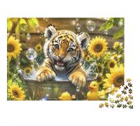 Tiger Sunflower Bubble Jigsaw Puzzle, 1000 Pcs For Adults