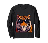 Tiger Sunglasses Birthday Costume Pajama Zoo Men Womens Kids Long Sleeve T-Shirt