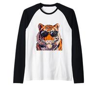 Tiger Sunglasses Birthday Costume Pajama Zoo Men Womens Kids Raglan Baseball Tee