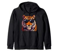 Tiger Sunglasses Birthday Costume Pajama Zoo Men Womens Kids Zip Hoodie