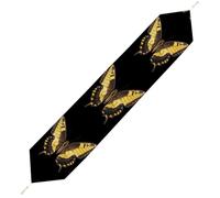 Tiger Swallowtail Butterfly Plush Table Runner Boho Country Farmhouse Kitchen Dining Table Decoration 178*33cm