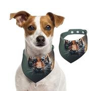 Tiger Swimming Dog Bandanas,Summer Bandanas for Dogs Washable Adjustable Dog Triangle Scarf Bibs Cute Pet Bibs for Medium Large Dogs Puppy and Cats Medium