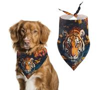Tiger Swimming in Autumn Dog Bandana Pet Scarf for Small Medium Large Dogs Triangle Bibs Photo Prop Gift