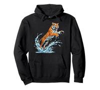 Tiger Swimming Pool Summer Hawaiian Wild Big Cat Pullover Hoodie