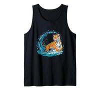 Tiger Swimming Pool Summer Hawaiian Wild Big Cat Tank Top