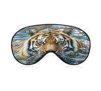 Tiger Swims in The Water Eye Mask, Adjustable Strip, Blocks Light Sleep Mask, Sleep Eye Mask for Night Sleeping Travel Nap 8.1 * 4.1 Inches