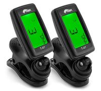 Tiger T-47 Clip On Tuner Digital Chromatic Tuner For Acoustic, Electric, Bass Guitars, Banjo, Ukulele, Violin - 2 Pack
