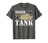 Tiger Tank - Historical World War 2 (WW2) German Panzer T-Shirt, Men, Asphalt Grey, 4X-Large