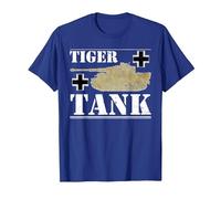 Tiger Tank - Historical World War 2 (WW2) German Panzer T-Shirt, Men, Royal Blue, Medium