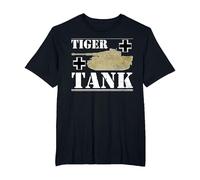 Tiger Tank - Historical World War 2 (WW2) German Panzer T-Shirt, Men's Big and Tall, Black, 2X Tall