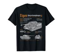 Tiger Tank Panzer PzKpfw VI World War 2 Blueprint T-Shirt