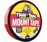 Tiger Tape® Power Foam Mount Tape | Double Sided Waterproof Mounting for Glass, Metal, Timber, Plastics & More | Indoors and Outdoors. No Screws, Nails, or Glue Needed | Black, Permanent 24mm x 5m