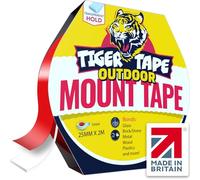 Tiger Tape® UK Made. Outdoor Double Sided Mounting Tape | Clear Heavy Duty Waterproof Tape for Brick, Glass, Metal, Plastics | Quick & Easy, No Screws, Nails, or Glue Needed | Permanent