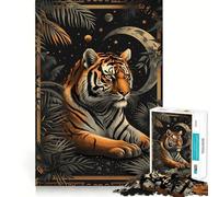 Tiger Tarot Card 1000 Pieces Jigsaw Puzzles for Teenagers Recall Upgrade Relaxing Fun Clear Cut Seasonal Gift 50x75cm