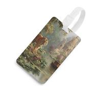 Tiger Temple Boat Water Lilies Luggage Tag for Suitcase Bag Identifiers Name Card Holder Travel Accessories