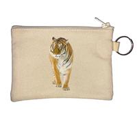 Tiger The Ultimate Natural Predator Key Chain Coin Purse Beige