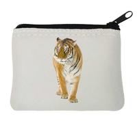 Tiger The Ultimate Natural Predator Neoprene Coin Purse Pouch 10x11cm White