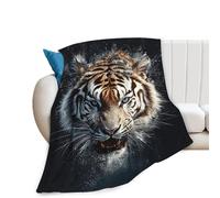 Tiger Throw Blanket - Soft Fluffy Fleece Throw for Couch, Sofa, Bed - 40"x50" - Animal Lovers Gift