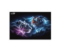 Tiger Thunderstorm Art,1000-piece puzzle for adults,Classic Jigsaw Puzzle,High-difficulty puzzles,Fun and creative DIY toys,26x38cm