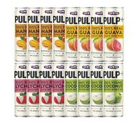 Tiger Tiger 100% Fruit Juice with Pulp 320ml (Assorted 4 Flavour)16 Cans - Tropical Fruit Juice Selection with Real Fruit Pulp HALAL