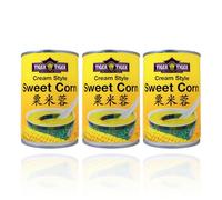 Tiger Tiger Cream Style Sweet Corn in Tin, Thai Style Creamed - 410g (Pack of 3)
