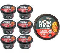 Tiger Tiger WOW CHOW Szechuan Fiery Pepper & Spice Noodles Pot 76g x6 - Stir Fry Style Rice Noodle Pots, Gluten Free Instant Noodles Cup, Extra Spicy Instant Meals Multipack