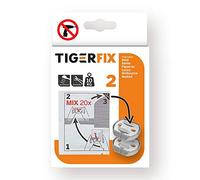 Tiger TigerFix type 2 Adhesive System, Metal, Chrome, 3.3 x 2.9 x 0.6 cm